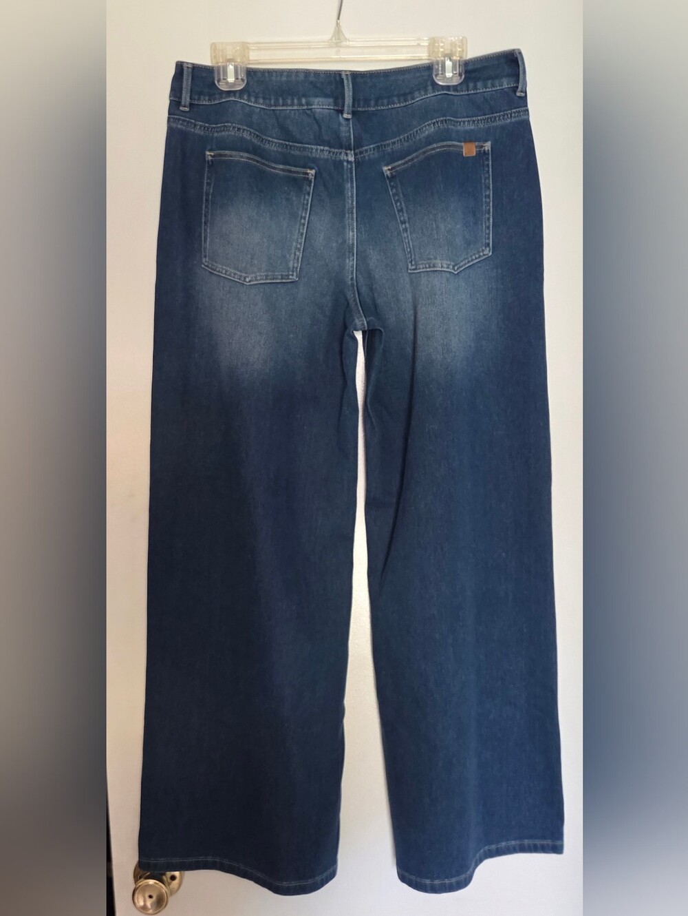 Halara Flex Denim, Wide-Leg, Low Rise Jeans in Paint Blue Color - Picture 2 of 8